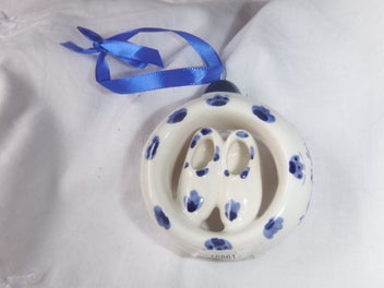 Listing 1 of 3 for Delft Hand Painted Dutch Clogs Christmas Ornament Holland - NEW