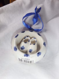 Listing 3 of 3 for Delft Hand Painted Dutch Clogs Christmas Ornament Holland - NEW