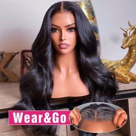 Listing 1 of 6 for Glueless Ready To Wear And Go Preplucked Wigs Brazilian Body Wave 13x6 HD Lac...