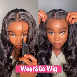 Listing 2 of 6 for Glueless Ready To Wear And Go Preplucked Wigs Brazilian Body Wave 13x6 HD Lac...