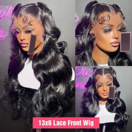Listing 4 of 6 for Glueless Ready To Wear And Go Preplucked Wigs Brazilian Body Wave 13x6 HD Lac...