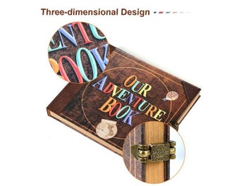 Listing 5 of 15 for 146 Page DIY Handmade Photo Album Scrapbook Our Adventure Book Retro Kraft