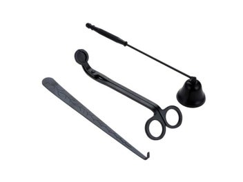 Listing 4 of 10 for 4Pcs/3pcs Black Candle Accessory Set Candle Snuffer Wick Trimmer Dipper Storage