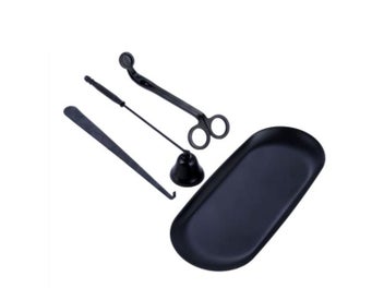 Listing 5 of 10 for 4Pcs/3pcs Black Candle Accessory Set Candle Snuffer Wick Trimmer Dipper Storage