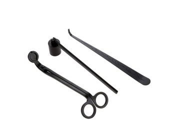 Listing 7 of 10 for 4Pcs/3pcs Black Candle Accessory Set Candle Snuffer Wick Trimmer Dipper Storage