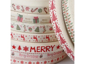 Listing 5 of 9 for 5Yards 15mm Christmas Ribbon Printed Cotton Sewing Fabric Wedding Decoration
