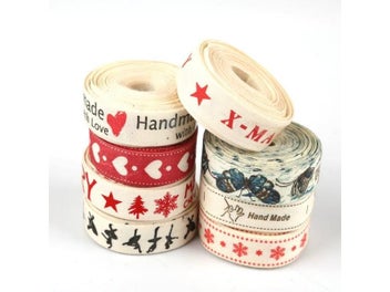 Listing 7 of 9 for 5Yards 15mm Christmas Ribbon Printed Cotton Sewing Fabric Wedding Decoration