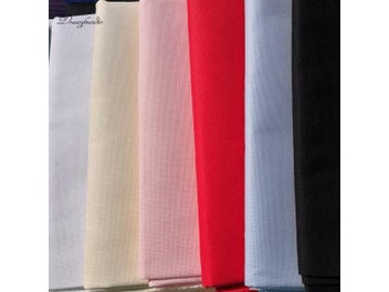 Listing 4 of 6 for 145x100cm Aida 18ct White Cloth Pink Blue Black Red Cross Stitch Fabric Canvas