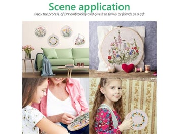 Listing 4 of 8 for Embroidery Starter Kit Full Range With Embroidery Hoop And Pattern Instructions