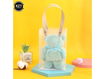 Listing 3 of 9 for 30x30cm Coral Velvet Fleece Cute Bear Hand Towel Handkerchief Towels Absorbent