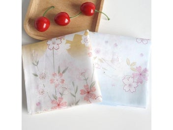 Listing 3 of 8 for 3Pcs 45x45cm Square Cotton Cherry Blossom Flower Printed Ladies Handkerchief