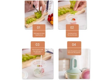 Listing 7 of 10 for 1/3pcs Ice Pops Mold Mini Food Grade Molds Popsicle Ice Cream Mold With Cover