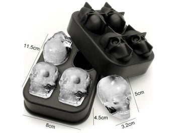 Listing 1 of 10 for 3D Diamond Skull Silicone Ice Mold Tray For Whiskey Cocktails