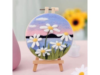 Listing 1 of 8 for No Finish Flower Painting Kit Funny Wool Needle Felt Picture Handmade Wool