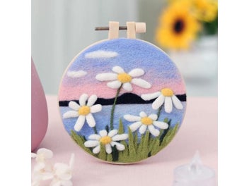 Listing 3 of 8 for No Finish Flower Painting Kit Funny Wool Needle Felt Picture Handmade Wool