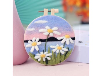 Listing 4 of 8 for No Finish Flower Painting Kit Funny Wool Needle Felt Picture Handmade Wool