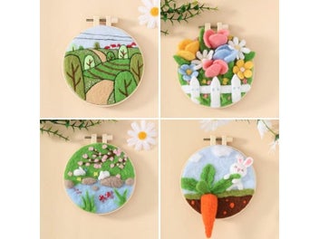 Listing 4 of 10 for No Finish Flower Animal Cartoon Painting Funny Wool Needle Felt Kit Handmade