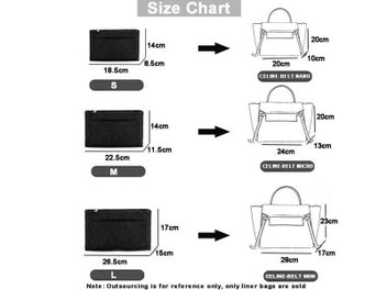 Listing 4 of 10 for Felt Insert Bag Fits For CEL Belt Liner Bag Felt Cloth Makeup Bag Support