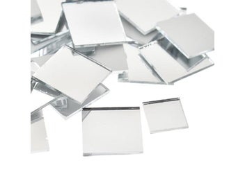 Listing 6 of 10 for Lychee Life 100 Pieces Small Square Glass Mirror Mosaic Tiles Bulk For DIY