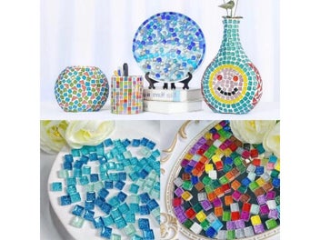 Listing 3 of 10 for 50pcs Mixed Color Square Crystal Mosaic Tiles DIY Hobbies Children Handmade Art