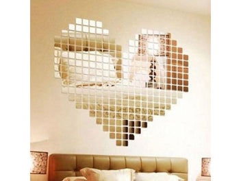 Listing 4 of 10 for 100Pcs 2x2cm Acrylic Self-adhesive Tile 3D Mural Wall Stickers Mosaic Mirror