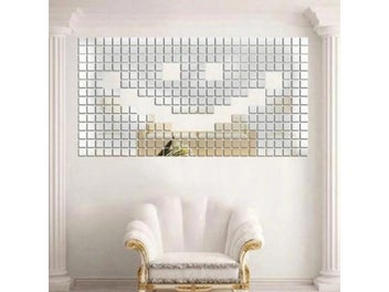 Listing 5 of 10 for 100Pcs 2x2cm Acrylic Self-adhesive Tile 3D Mural Wall Stickers Mosaic Mirror