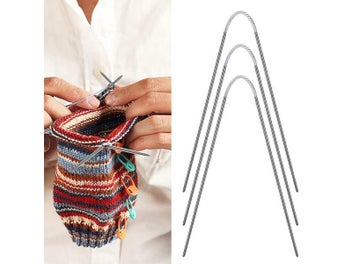 Listing 4 of 10 for 3pcs Circular Sock Knitting Needles Stainless Steel Mini Weaving Needlework