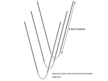 Listing 7 of 10 for 3pcs Circular Sock Knitting Needles Stainless Steel Mini Weaving Needlework