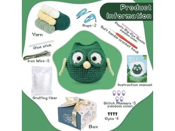 Listing 4 of 10 for LMDZ Crochet Kit For Beginners Crochet Starter Kit Owl Crocheting Animals Kit