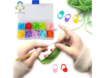 Listing 3 of 10 for 100pcs Mixed Color Mini Kniting Holder Needle Clip Craft Crochet Locking