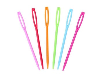 Listing 3 of 10 for 20PCs Mixed Color 7cm/9.5cm Plastic Knitting Needles Crochet Hooks Wool Yarn