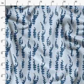 Listing 3 of 6 for Soimoi Velvet Blue Fabric By the Yard - 54 Inch Wide - Florals, Leaves Print