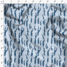 Listing 4 of 6 for Soimoi Velvet Blue Fabric By the Yard - 54 Inch Wide - Florals, Leaves Print