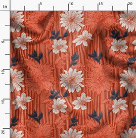 Listing 2 of 6 for Soimoi Velvet Blue Fabric By the Yard - 54 Inch Wide - Florals, Leaves Print