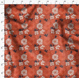 Listing 4 of 6 for Soimoi Velvet Blue Fabric By the Yard - 54 Inch Wide - Florals, Leaves Print
