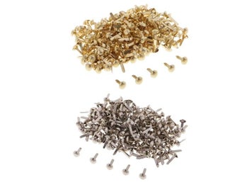 Listing 1 of 9 for 400pcs Mini Decorative Round Head Split Pins Metal Brads Paper Fasteners For