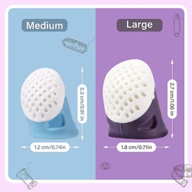 Listing 2 of 5 for 2 Pack Silicone Sewing Thimbles For Fingers Thumb, Large & Medium Finger Thimbl