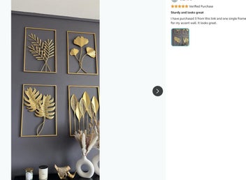 Listing 8 of 20 for Wall Hanging sculpture 3D Metal Art leaves Frames *Local Buy*