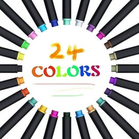 Listing 2 of 5 for fineliner Pens, Set Of 24 Colors Fineliner Felt Pens For Sketching Drawing Offi