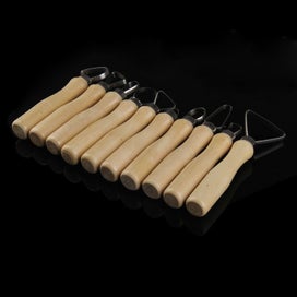 Listing 2 of 3 for 10 Pcs Wood Pottery Clay Sculpture Loop Tool with Stainless Steel Flat Wire Tool