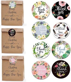 Listing 3 of 7 for NEW 500pcs/Roll Thank You Stickers with 8 Floral Designs Labels