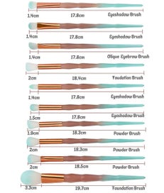 Listing 3 of 5 for Eye Brush Set Unicorn Eyeshadow Eyeliner Blending Crease Kit Makeup Brushes Mak