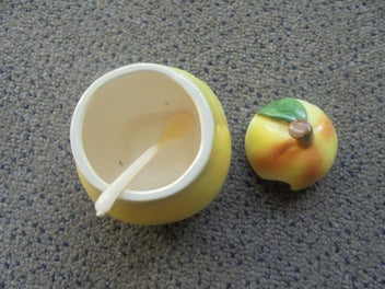 Listing 2 of 4 for Gorgeous vintage pear shaped mustard pot - made in Japan