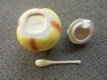 Listing 3 of 4 for Gorgeous vintage pear shaped mustard pot - made in Japan