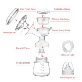 Listing 4 of 5 for Double Electric Breast Pump Breast Feeding Pain Free Stepless Knob Led Hd Disp