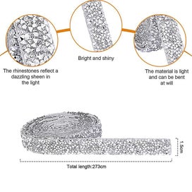 Listing 2 of 5 for Rhinestone Ribbon Self-adhesive Crystal Ribbon Sparkling Resin Diamond Ribbon