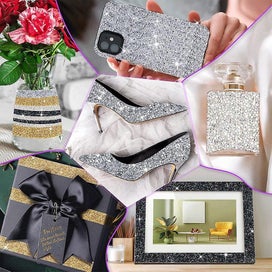 Listing 5 of 5 for Rhinestone Ribbon Self-adhesive Crystal Ribbon Sparkling Resin Diamond Ribbon