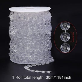 Listing 4 of 5 for 30 Meters Diamond Garland Acrylic Beads Rolls Crystal Bead Garland