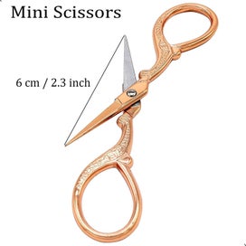 Listing 2 of 4 for Mini Rose Gold Scissors Small Fabric Scissors Stainless Steel Embroidery Sciss
