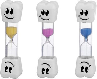 Listing 3 of 3 for Kids Toothbrush Timer ~ 2 Minute Smiley Sand Timer For Brushing Children's Tee